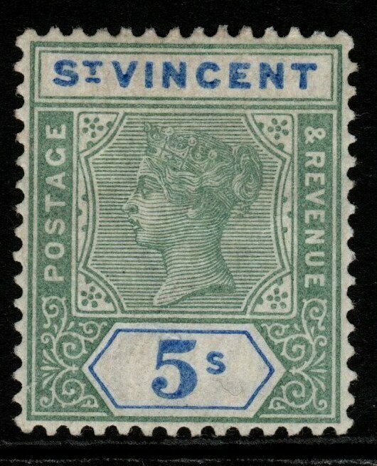 ST.VINCENT SG75 1899 5/= GREEN & BLUE MTD MINT