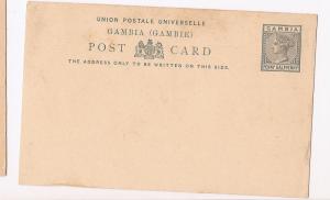 Gambia QV 1 1/2d Postcard unused (baq)