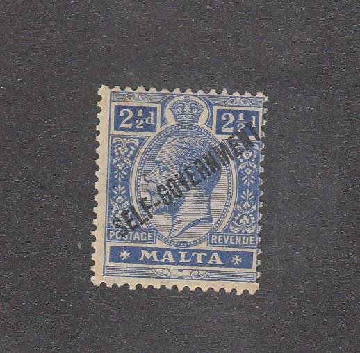 MALTA # 78 MNH KGV 2½d SELF GOVERNMENT O/PRINT CAT VALUE $15