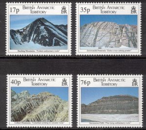 BRITISH ANTARCTIC 1995 Geological Structures; Scott 231-34, SG 256-59; MNH