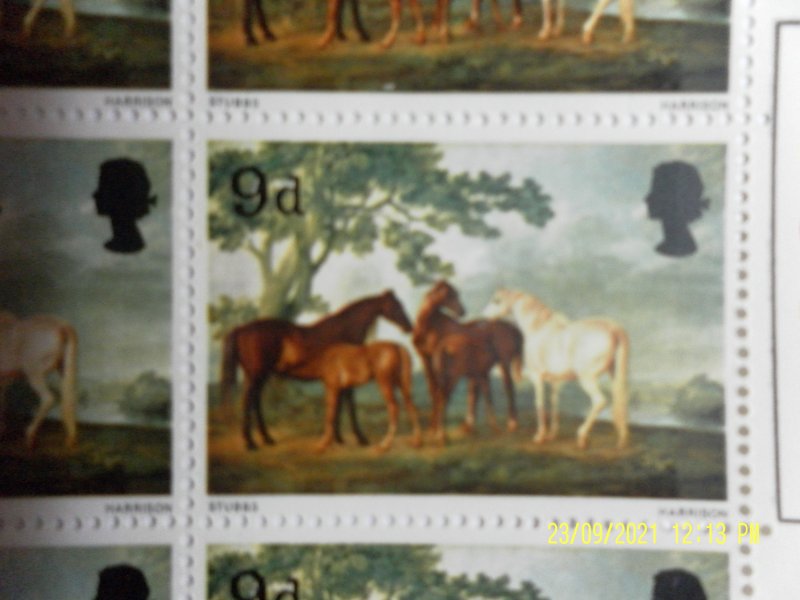 GB 1967 British Painters Stubbs Painting, sg749 MNH , MINT , Block of 8