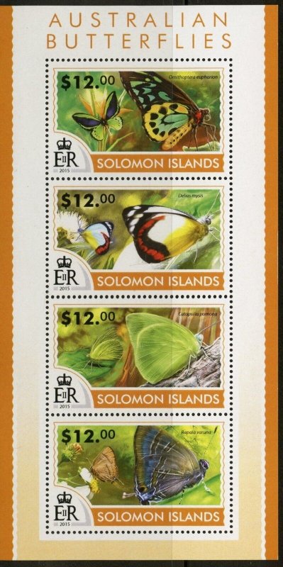 SOLOMON ISLANDS 2015 BUTTERFLIES  SHEET   MINT NH
