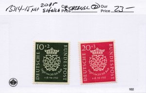 GERMANY  B314-15  (2)  MNH    20 PF signed Schlegel