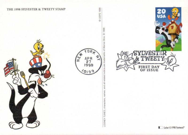 #UX291 Sylvester and Tweety Bird Fleetwood FDC