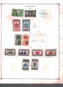 Collection, Nicaragua Part A Scott Album Page, 1941/1975, Cat $64, Mint & Used