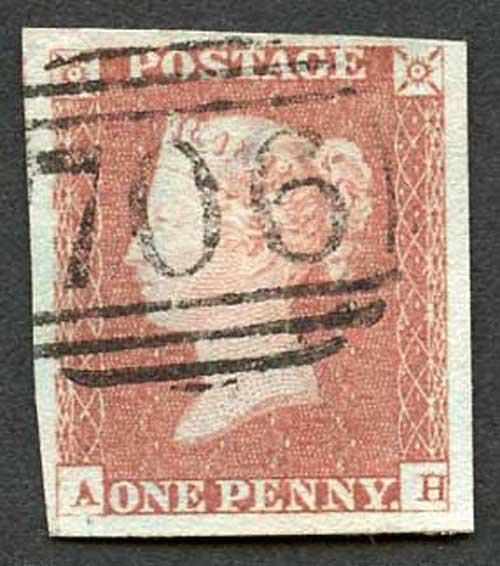 1841 Penny Red (AH) Plate 85 SUPERB Four Margins