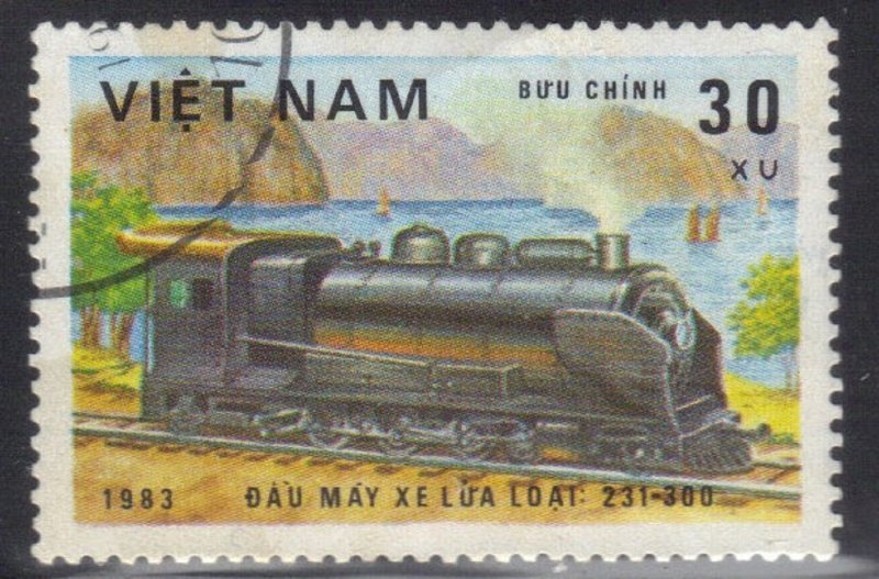 VIETNAM SC# 1254 USED  30xu 1983  TRAIN SEE SCAN