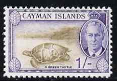 Cayman Islands 1950 KG6 Green Turtle 1s modern 'Maryland'...