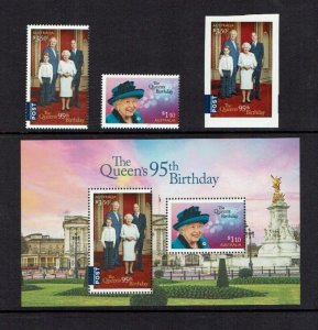 Australia: 2021,  95th Birthday of Queen Elizabeth II   MNH set + M/Sheet.
