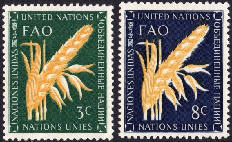 SC#23 & 24 3¢ & 8¢ United Nations: Food & Agriculture Organization (1954) MNH