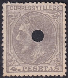 Spain 1879 Sc 250 telegraph punch (taladrado) cancel