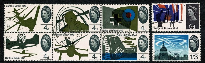 GB 1965 Battle of Britain (ord). Set of 8 values VFU. SG 671-678