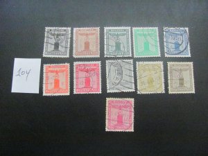 Germany 1938 USED MI. 144-154 OFFICIAL SET VF 60 EUROS (204)