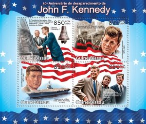 GUINEA BISSAU - 2013 - John F Kennedy - Perf 4v Sheet - Mint Never Hinged