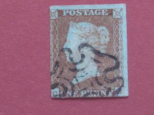 Lot #2128 Victoria 1841 1d Red 2 Margins Black Maltese Cross Used SG8 (1)