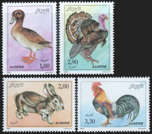 Algeria #929-932  MNH - Farm Animals Duck Rabbit Turkey Rooster (1990)