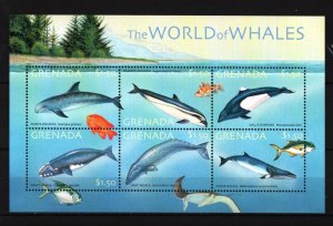 GRENADA 2001 MARINE MAMMALS SHEET OF 6 STAMPS MNH