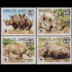 SWAZILAND 1987 - Scott# 519-22 WWF-Rhino Set of 4 NH