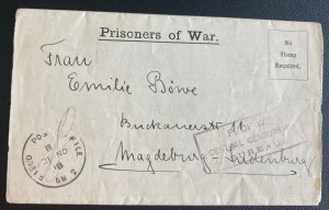 1918 Cairo Egypt German Prisoner of War POW Camp LS Cover To Magdeburg Germany