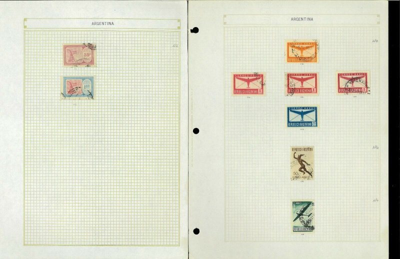 Argentina 1873-1940 Mi & U (mostly) Hinged on Homemade Blank Pages