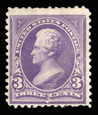 United States, 1894-95 #253 Cat$100, 1894 3c purple, hinged, thin