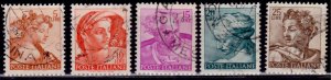 Italy, 1961, Michelangelo Art, sc#814-818, used