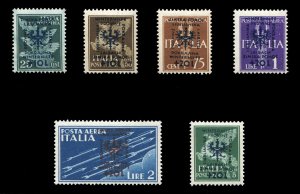 German WWII Occupation, Laibach #Mi. 39-44 Cat€120 (for hinged), 1944 Winte...