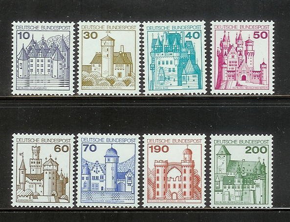 Germany 1231-1232, 1235-1238, 1240-1240A MNH Buildings (A)