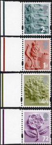 SGEN6b/7b/11b/17a England 2nd 1st 44p and 72p white borders HEAD TYPE 1 U/M