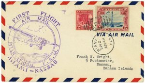 Miami to Nassau Bahamas FAM7 First Airmail Flight 1929 #C11 Beacon 7c Postage US