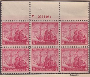 BOBPLATES US #736 Ark and Dove Full Top Plate Block F21197 F-VF NH SCV=$9.5