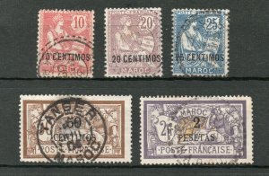 French Morocco - Sc# 16 - 18 + 20, 22 Used     /      Lot 0222803