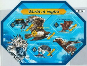 M1410 - SOLOMON ISLANDS - ERROR, 2014 MISSPERF SHEET: Eagles, Birds, Fauna