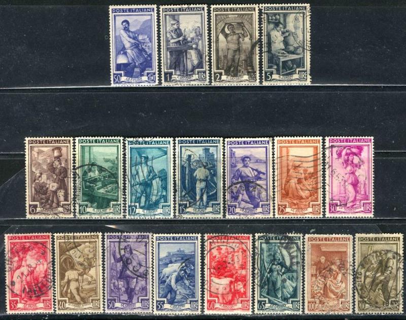 Italy 1950; Sc. # 549-567; O/Used Cpl Set