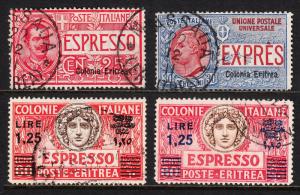 ERITREA — SCOTT E1//E8c — 1907-35 SPECIAL DELIVERY ISSUES — USED — SCV $336.00