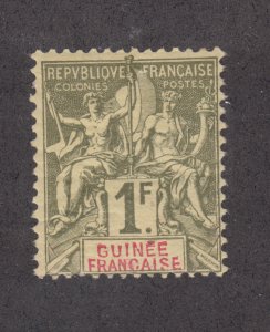 French Guinea Sc 17 MLH. 1892 1fr Navigation & Commerce, fresh