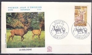 France, Scott cat. 1334. red Deer issue. First day cover. ^