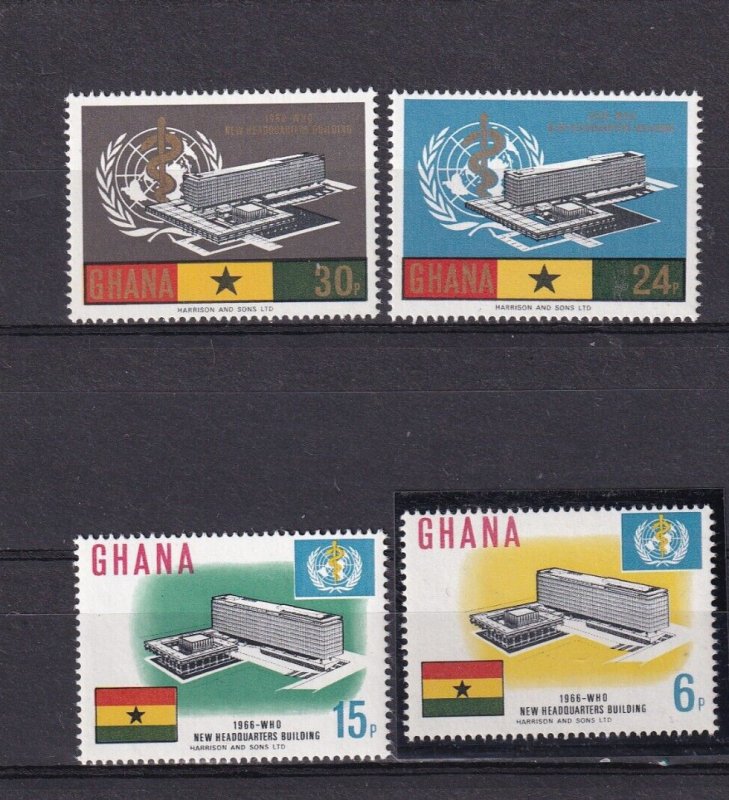 SA12b Ghana 1966 Inauguration of W.H.O. Headquarters, Geneva mint stamps