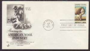 US Wool 1971 Artcraft U/A FDC BIN