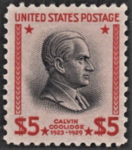 US 834 MNH VF $5 Calvin Coolidge