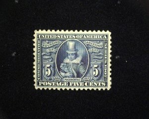 HS&C: Scott #330 MNH 5 cent Jamestown Deep rich color Fresh/choice VF/XF Stamp