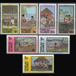 TOKELAU 1976 - Scott# 49a-56a Local Life Perf.15 Set of 7 NH