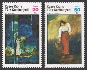Turkish Cyprus 170-171,MNH.Michel 170-171. Paintings 1985.Ali Atakan,Ismet Guney