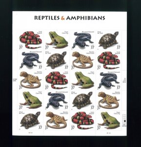 United States 37¢ Reptiles & Amphibians Postage Stamp #3814 MNH Full Sheet