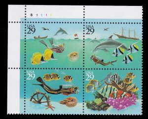 US 2863-2866, MNH Plate Block of 4 - Marine Life