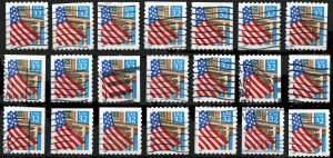 SC#2920b 32¢ Flag Over Porch Booklet Singles (1995) Used Lot of 21 Stamps