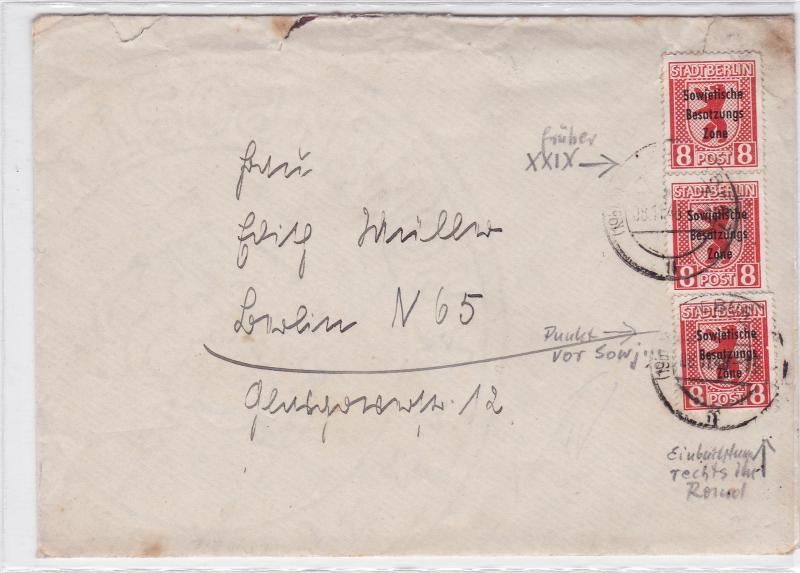 Germany Soviet Zone 1948 Berlin  letter stamps cover  R20750