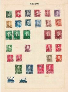 norway stamps on album pages ref 13220