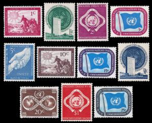 United Nations New York 1951 Sc 1-11 MVLH vf