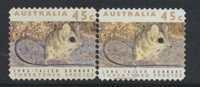 Australia SG 1331  Used pair different phosphors  perf 11½ Threatened Specie...